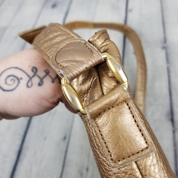 SAS | gold metallic snake print crossbody purse - Picture 7 of 12